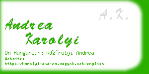 andrea karolyi business card